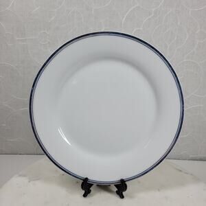Williams Sonoma Open Kitchen Plate 9" Blue Gold Rim Salad Dinnerware